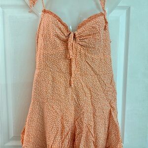 3/$25 Orange Floral Tie-Front Sundress